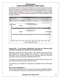 ESD Association 
Facility Certification Program – Auditor Training 
 
Copyright © Ron Gibson 2015 
 
9 
demonstrate that the