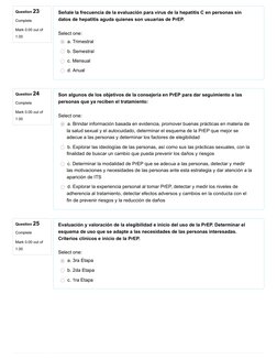 Question 23
Complete
Mark 0.00 out of
1.00
Question 24
Complete
Mark 0.00 out of
1.00
Question 25
Complete
Mark 0.00 out of
1