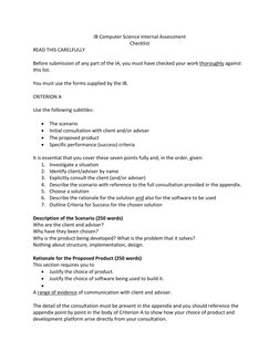 IB Computer Science IA Submission Guide | PDF | Programming | Computer ...