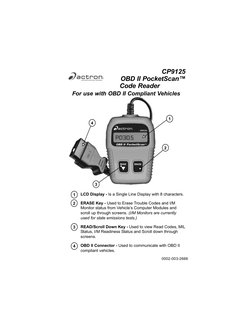 Actron Cp9125 User Manual | PDF
