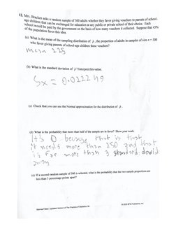 AP Statistics Chapter 7 Test | PDF