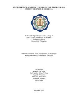 Self-Esteem and Academic Performance in HUMSS | PDF | Self Esteem ...