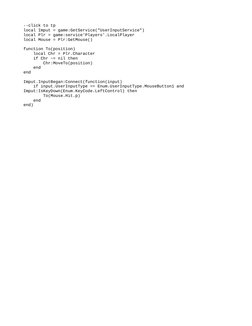 Ctrl Click Teleport Script for Roblox | PDF