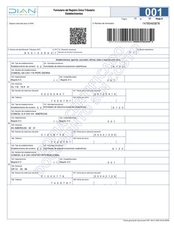 169. Fecha de cierre
Establecimientos, agencias, sucursales, oficinas, sedes o negocios entre otros
161. Actividad económica