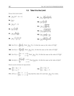 AP Calculus Limits Practice Problems | PDF | Function (Mathematics ...