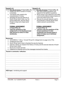 Grade 7 EMS Term 1 Lesson Plans | PDF | Teaching Method | Lesson Plan