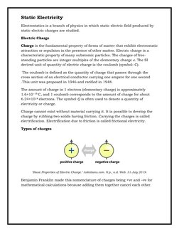 Static Electricity 
Electrostatics is a branch of physics in which static electric field p (https://www.physics-and-radio-ele