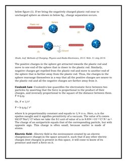 below figure (1). If we bring the negatively charged plastic rod near to 
uncharged sphere as shown in below fig , charge sep