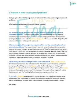 2. Violence in films - causing social problems?
Many people believe that the high levels of violence in films today are causi