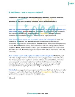 4. Neighbours - how to improve relations?
People do not have such a close relationship with their neighbours as they did in t
