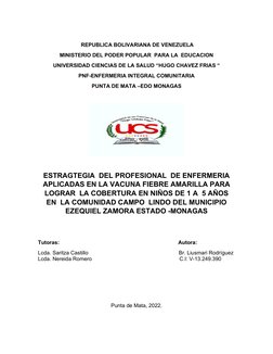 REPUBLICA BOLIVARIANA DE VENEZUELA
MINISTERIO DEL PODER POPULAR  PARA LA  EDUCACION
UNIVERSIDAD CIENCIAS DE LA SALUD “HUGO C
