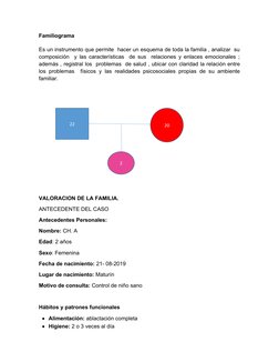 Familiograma  
Es un instrumento que permite  hacer un esquema de toda la familia , analizar  su
composición  y las caracterí