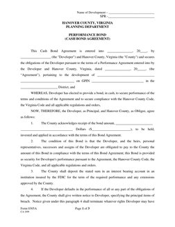 Cash Bond Agreement for Development | PDF | Breach Of Contract | Bonds ...