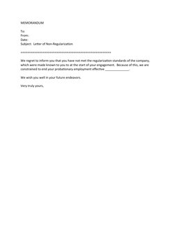 MEMORANDUM
To:
From:
Date:
Subject:  Letter of Non-Regularization
=====================================================
We re