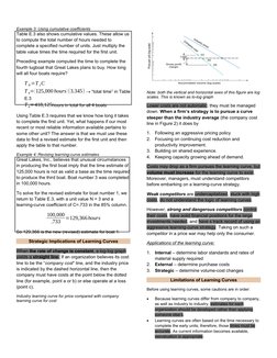 Example 3: Using cumulative coefficients
Table E.3 also shows cumulative values. These allow us
to compute the total number o