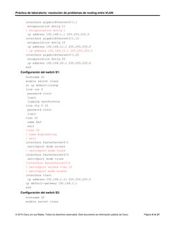 Práctica de laboratorio: resolución de problemas de routing entre VLAN 
© 2014 Cisco y/o sus filiales. Todos los derechos res