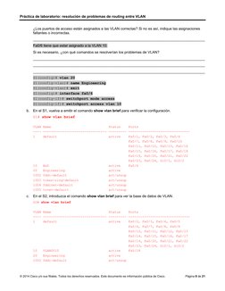 Práctica de laboratorio: resolución de problemas de routing entre VLAN 
© 2014 Cisco y/o sus filiales. Todos los derechos res