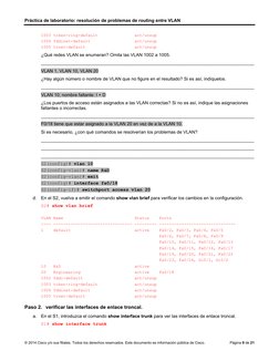 Práctica de laboratorio: resolución de problemas de routing entre VLAN 
© 2014 Cisco y/o sus filiales. Todos los derechos res