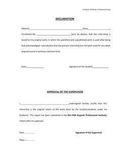 (Original Certificate of Student/Group) 
 
DECLARATION 
 
I(Name)____________________________________ 
 
Class_______________