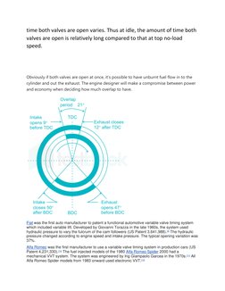 time both valves are open varies. Thus at idle, the amount of time both 
valves are open is relatively long compared to that