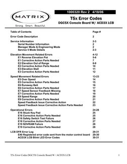 T5x Treadmill Error Codes Guide | PDF | Relay | Electric Motor