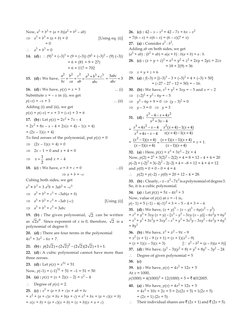Now, a3 + b3 = (a + b)(a2 + b2 – ab)
⇒	 a3 + b3 = (a + b) × 0	

[Using eq. (i)]
	
          = 0
\	
a3 + b3 = 0
14.	 (d)	:	\