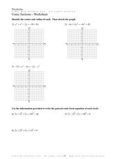 02 - Conic Sections - Worksheet With Answers | PDF | Euclidean Plane ...