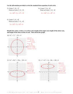02 - Conic Sections - Worksheet With Answers | PDF | Euclidean Plane ...