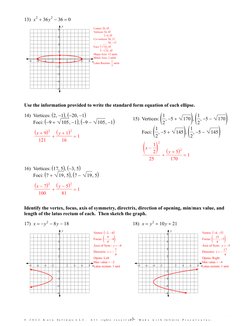 02 - Conic Sections - Worksheet With Answers | PDF | Euclidean Plane ...
