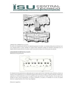 LIMPIEZA DEL CARBON DE LA CULATA 
Se utiliza una rasqueta para eliminar los depósitos gruesos de carbón. Los residuos