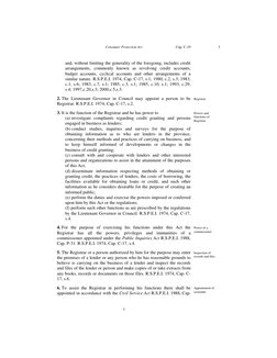 Consumer Protection Act 
Cap. C-19 
3 
and, without limiting the generality of the foregoing, includes credit 
arrangements