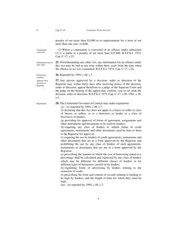 8 
Cap. C-19 
Consumer Protection Act 
penalty of not more than $2,000 or to imprisonment for a term of not 
more than one ye