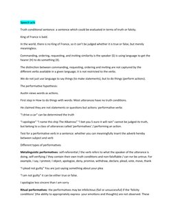 Understanding Performative Speech Acts | PDF | Cognition | Cognitive ...
