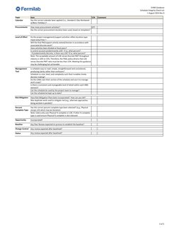 EVMS Guidance
 Schedule Integrity Check List
  1 August 2014 Rev 0
Topic
Item
Y/N
Comment
Calendar
Has the correct calendar b