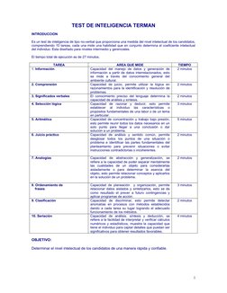 TEST DE INTELIGENCIA TERMAN
INTRODUCCION
Es un test de inteligencia de tipo no-verbal que proporciona una medida del nivel in