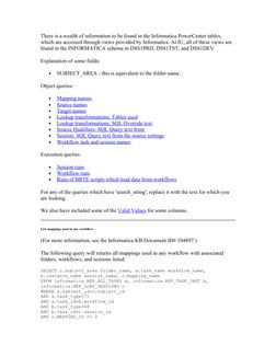 Informatica PowerCenter Query Guide | PDF | Database Index | Sql