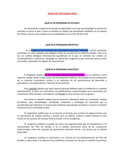 Resumen del Plan de Estudios 2022 | PDF | Plan de estudios | Método de ...