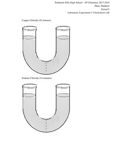 Piedmont Hills High School - AP Chemistry 2017-2018 
Phan, Madalyn 
Period ⅘ 
Laboratory Experiment 5: Electrolysis Lab 
 
Co