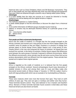 ZJC NOTESPage 3
historical sites such as Great Zimbabwe, Khami and Old Bulawayo monuments. They
tell us what people ate, how