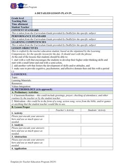 Lesson Plan Template 4as Approach | PDF | Career & Growth