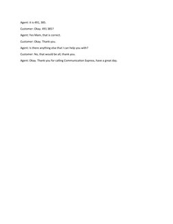 Telco Mock Call Script Sample | PDF