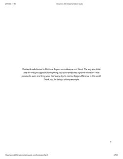 23/8/22, 17:49
Dynamics 365 Implementation Guide
https://www.d365implementationguide.com/books/asvr/#p=3
3/734
