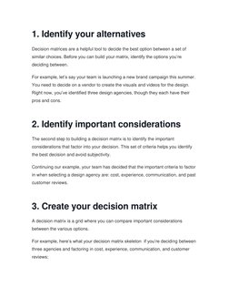 Creating a Decision Matrix in 7 Steps | PDF | Matrix (Mathematics ...