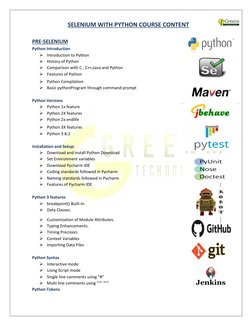 Selenium with Python Course Overview | PDF | Selenium (Software ...