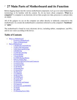 Motherboard Components and Functions | PDF | Random Access Memory ...