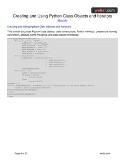 Creating and Using Python Class Objects and Iterators 
More Info  (https://wellsr.com/python/basics/python-class-objects-an