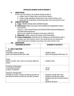 Grade 3 Nouns Lesson Plan | PDF | Noun | Adjective