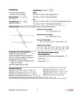 Geometry Cheat Sheet | PDF | Triangle | Area