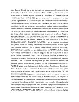 tres, Colonia Ciudad Nueva del Municipio de Mazatenango, Departamento de
Suchitepéquez, la cual consta con las superficies, m
