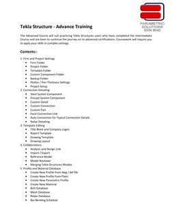 Advanced Tekla Structures Training | PDF